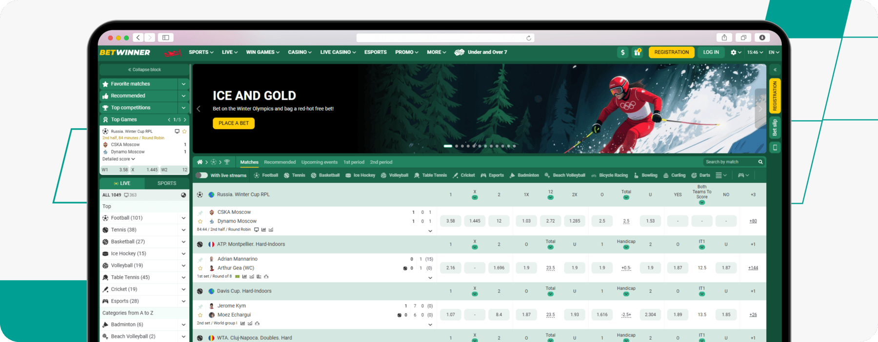 screenshot of betwinner uganda homepage