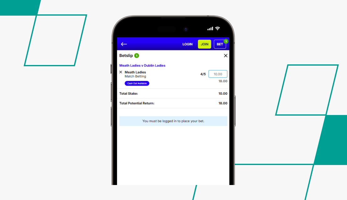 screenshot of boylesports gaa betslip