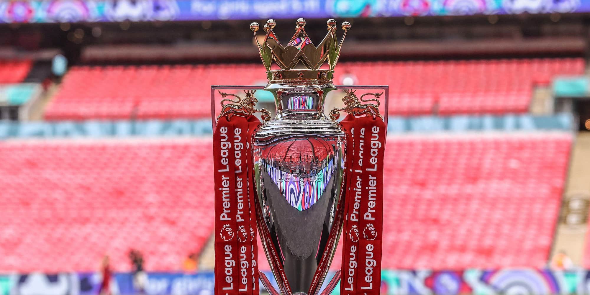 Premier League trophy pictured