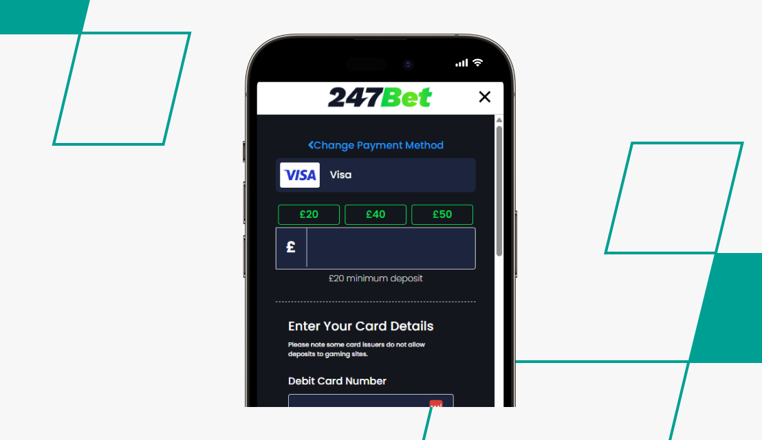 screenshot of 247bet deposit process step 2