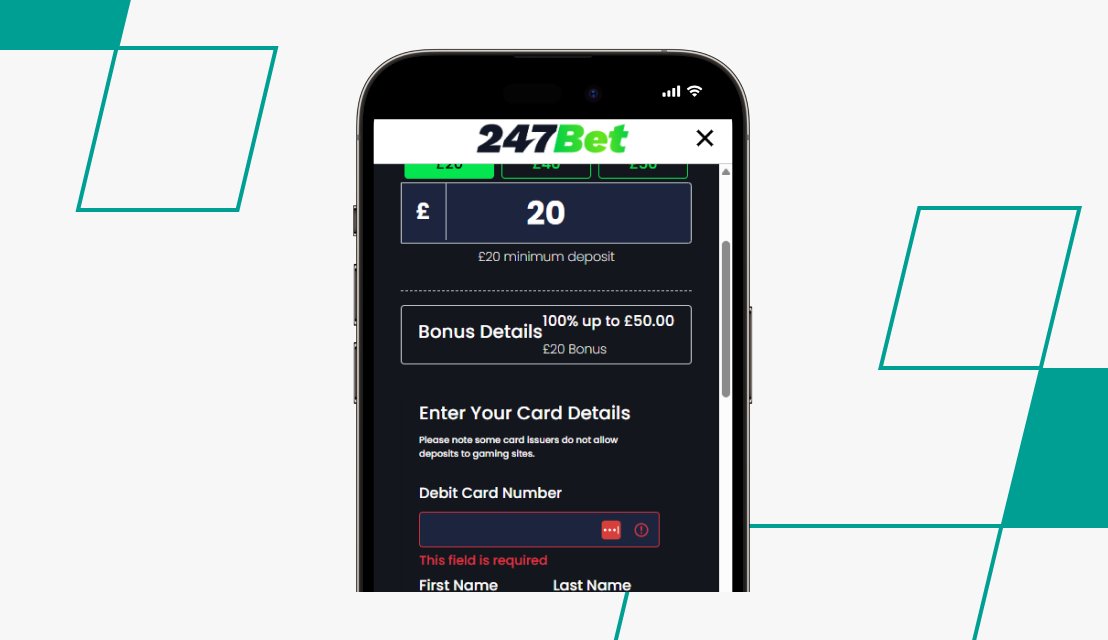 screenshot of 247bet deposit process step 4