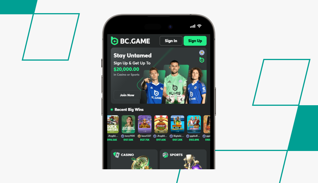 screenshot of bc.game registration step 1