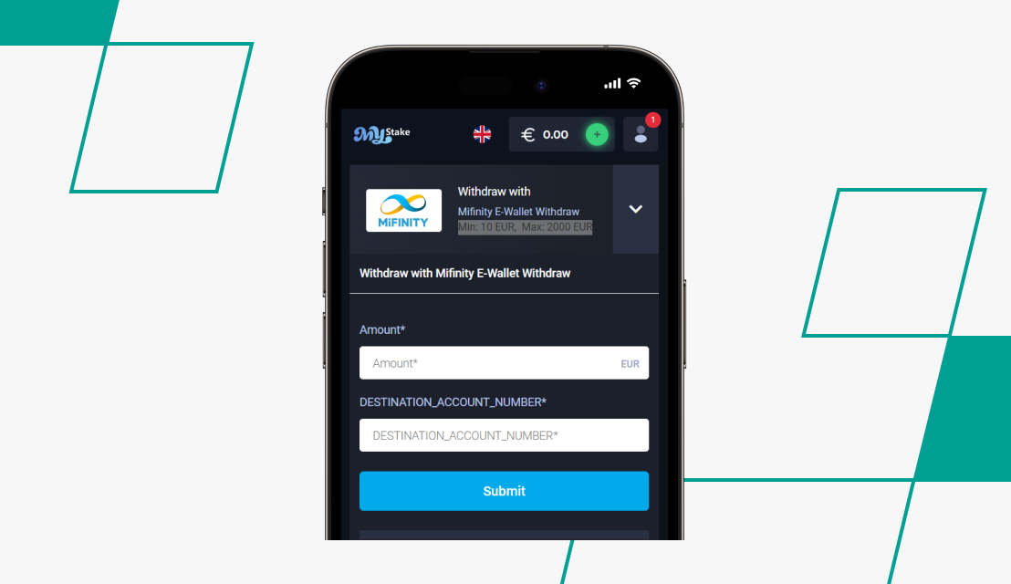 screenshot of mystake withdrawal page