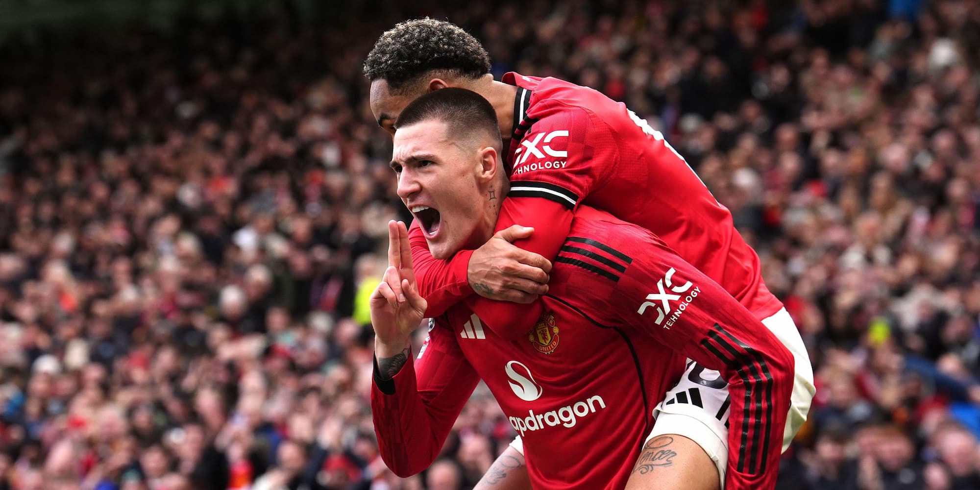 Man United vs Leeds United Bet Builder, Benjamin Sesko pictured in action