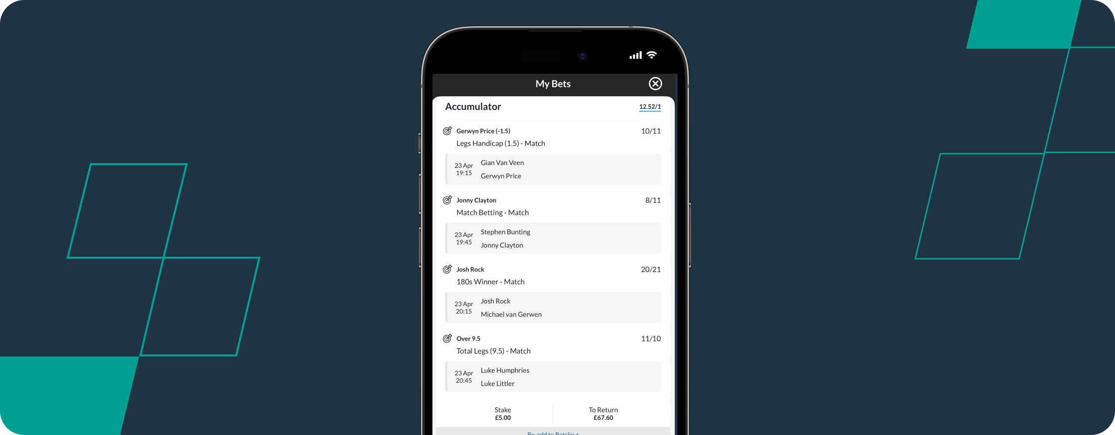 My 12/1 Night 12 premier league darts acca from Liverpool is live with BetVictor