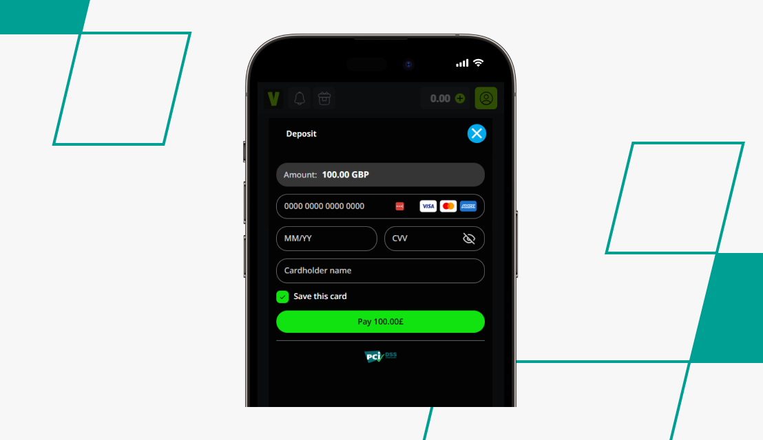 screenshot of velobet deposit step 3