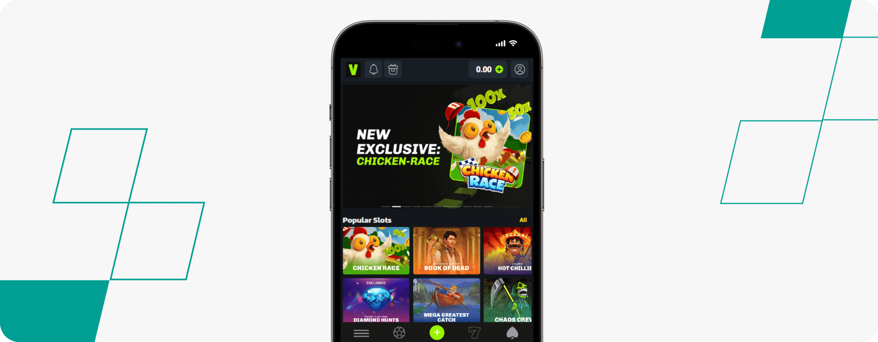 screenshot of velobet mobile site