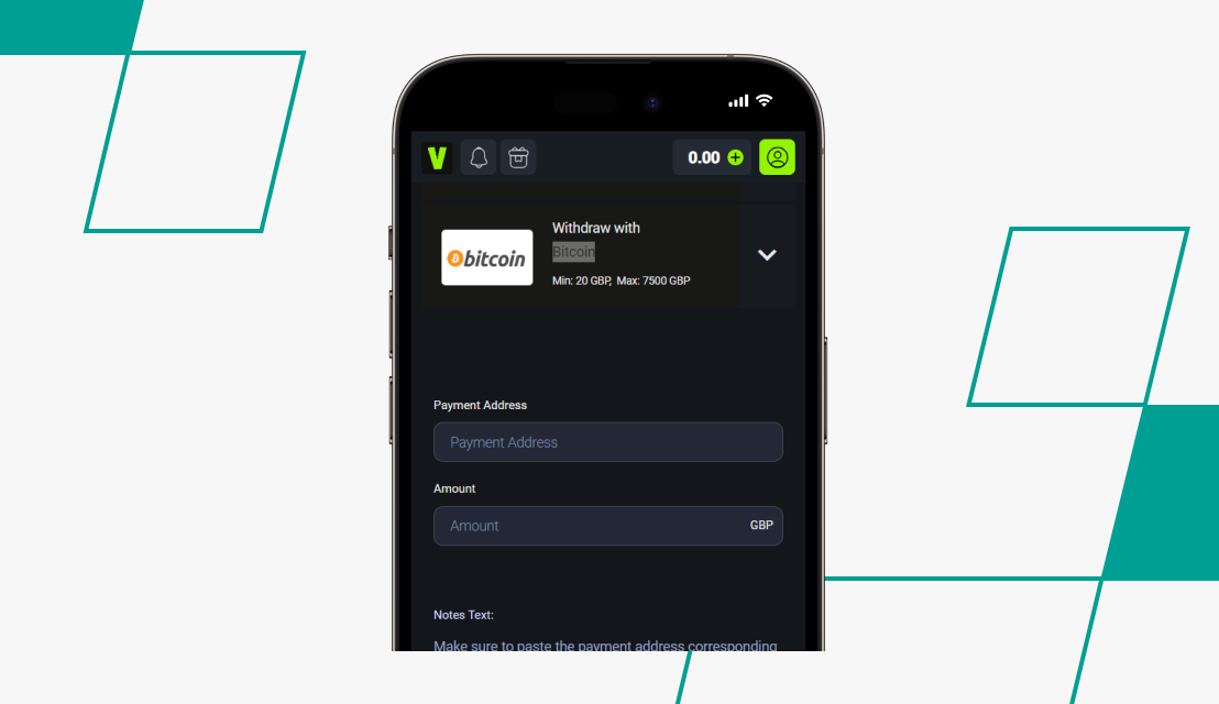 screenshot of velobet withdrawal step 4