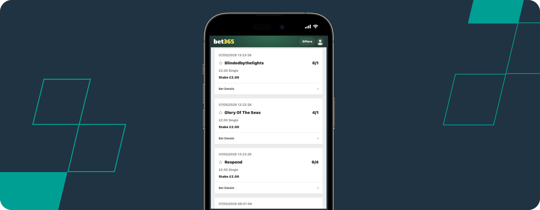 bet365 betslip Chester Cup Day Desktop