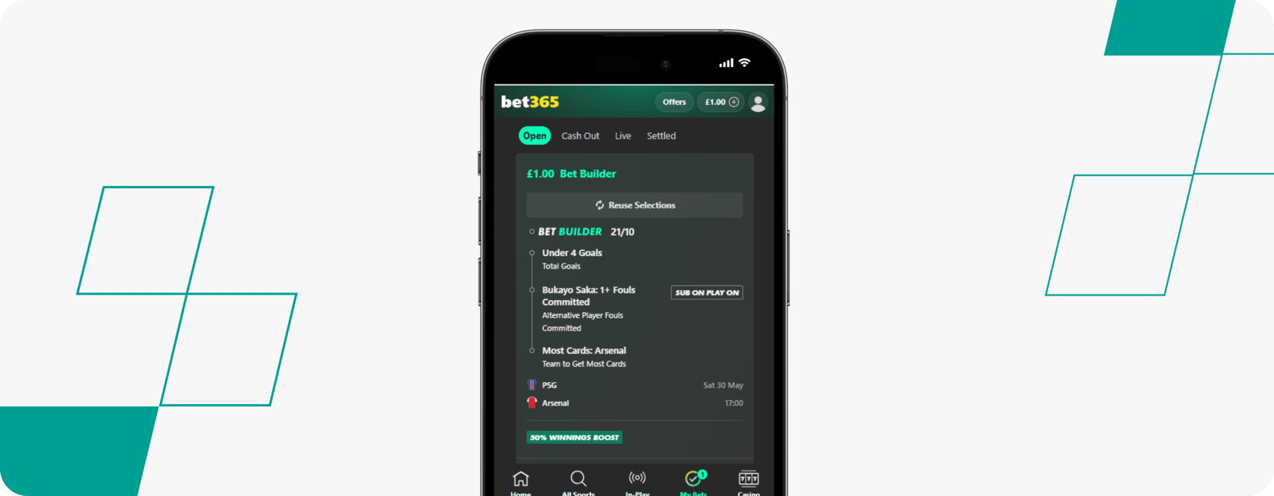 bet365 betslip Champions League Final 2026 PSG vs Arsenal