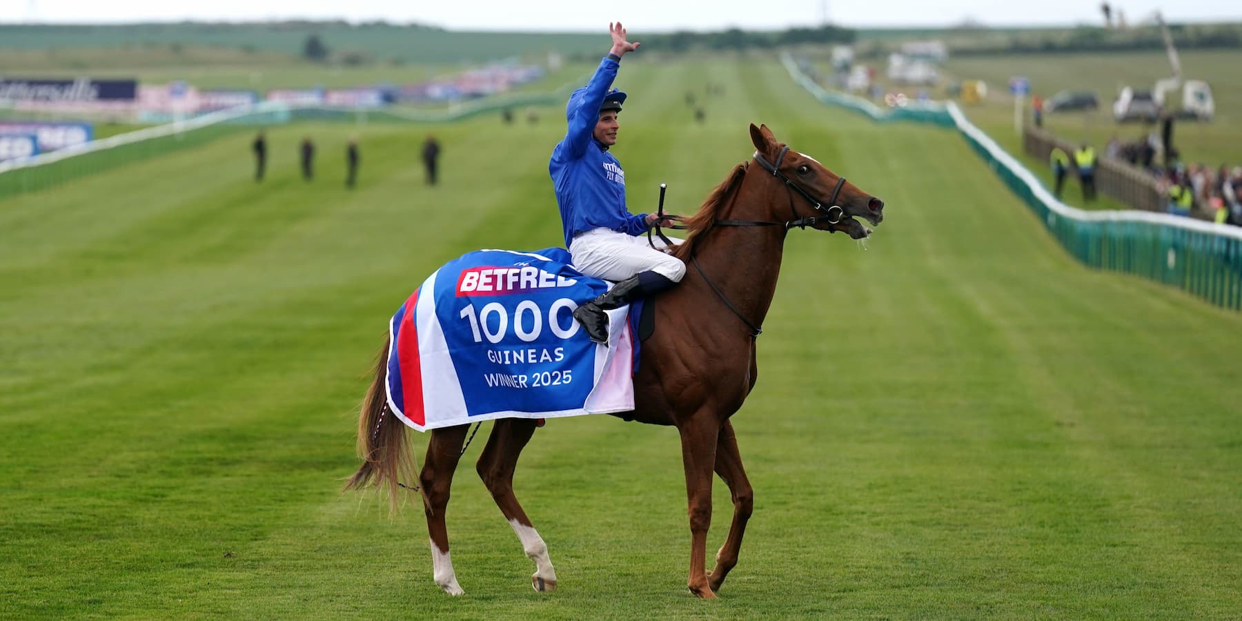 Desert Flower winning the 1000 Guineas at Newmarket