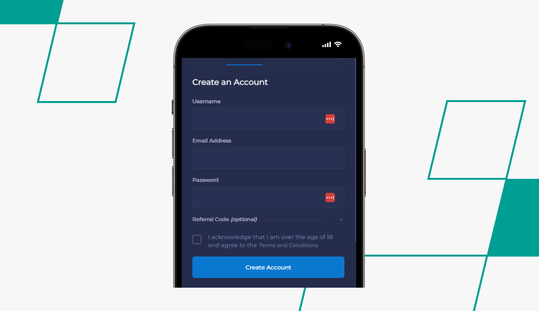 screenshot of rainbet registration step 2