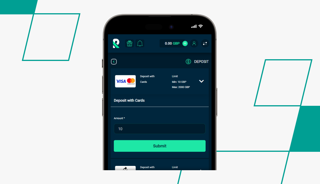 screenshot of rolletto deposit step 3