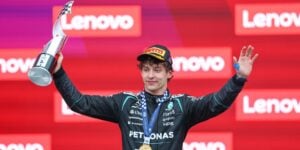 Kimi Antonelli celebrates winning the Canada Grand Prix 2026