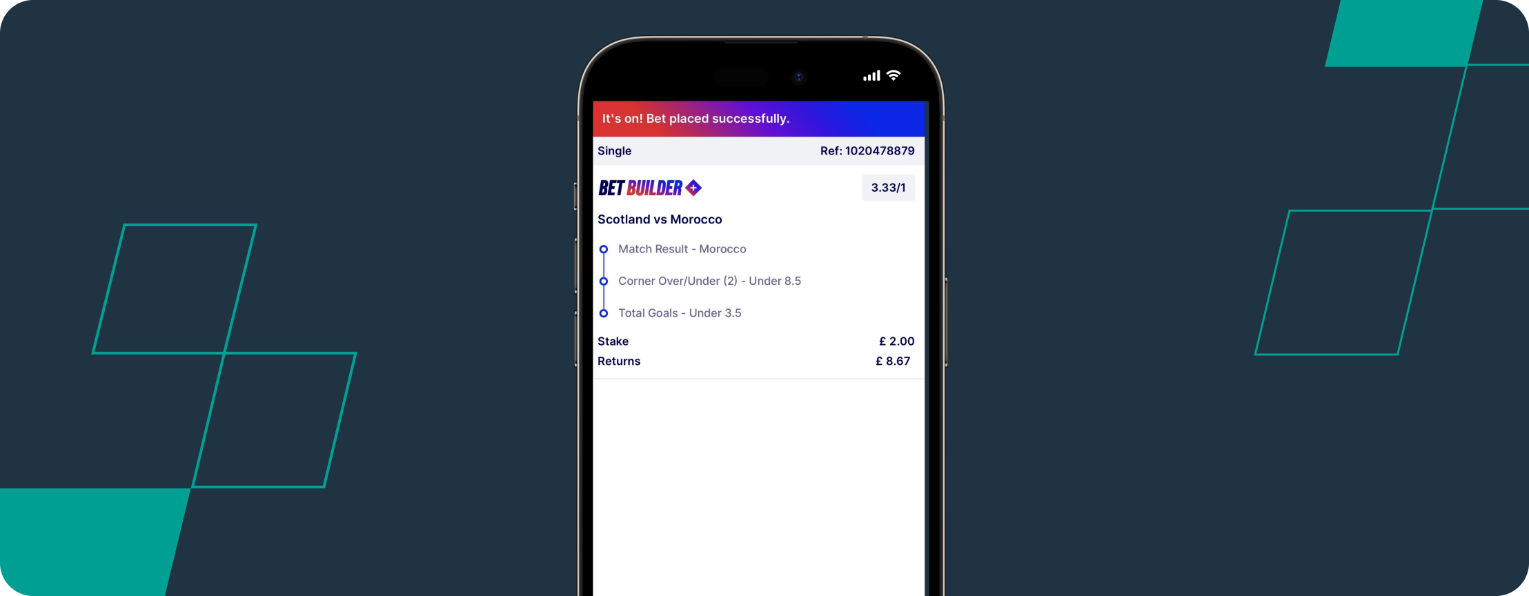 TPP bet slip Betfred Scotland v Morocco World Cup Desktop