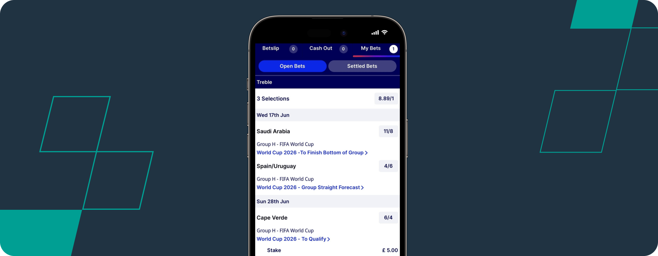 Betfred betslip World Cup Group H betting desktop
