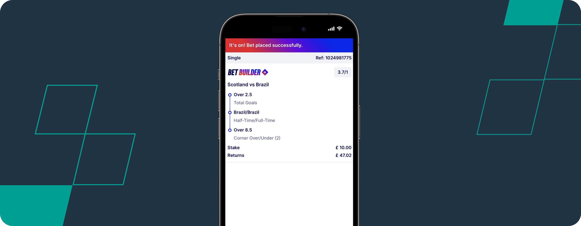 TPP betslip Betfred Scotland v Brazil World Cup bet builder desktop