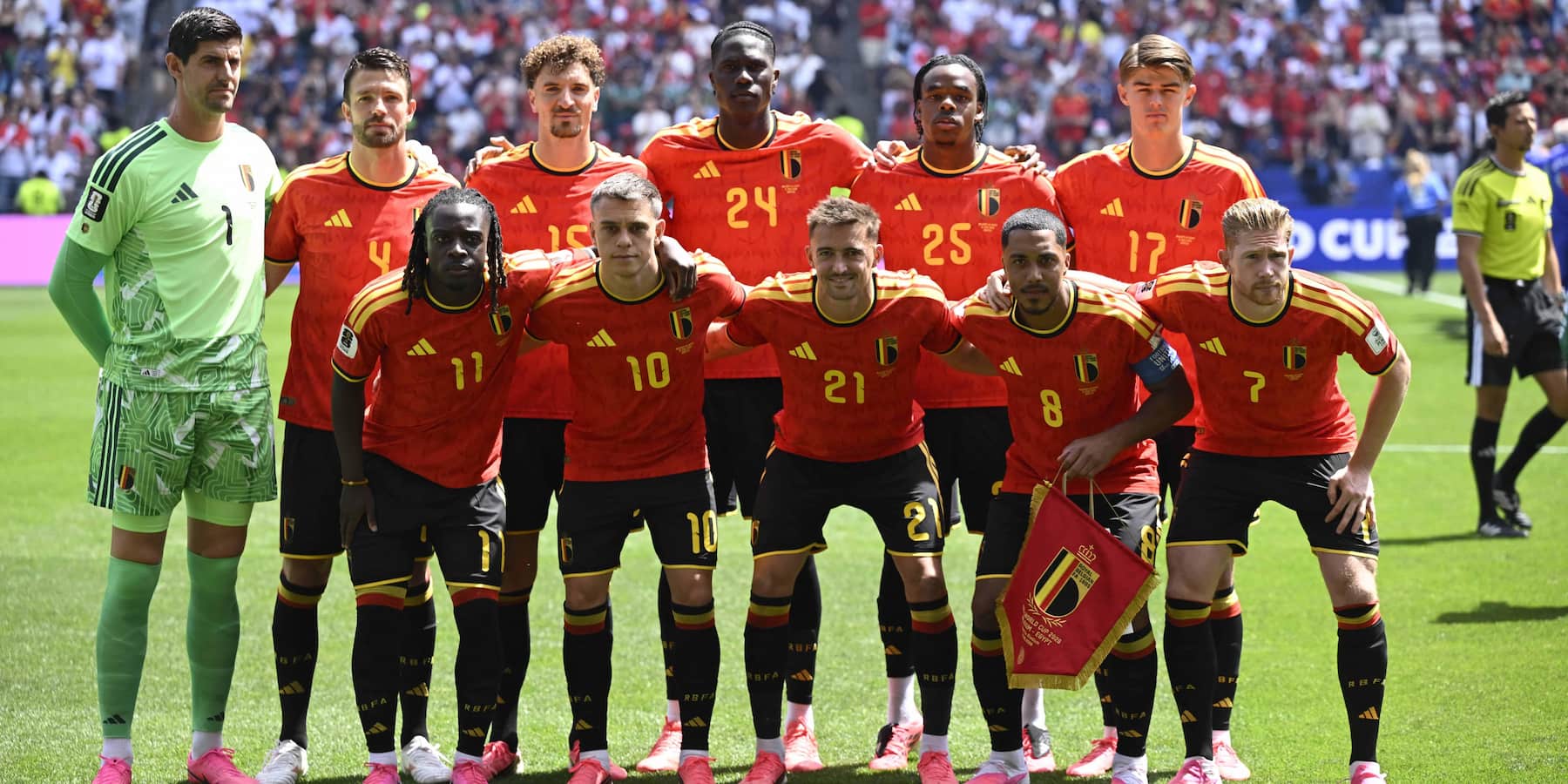 Belgium lining up at Lumen Field, Seattle, in the 2026 World Cup