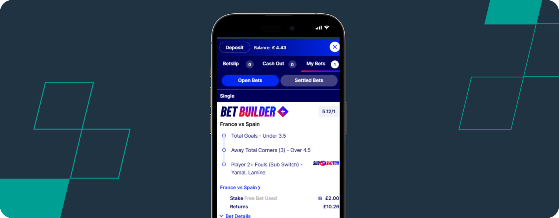 Betfred Betslip 13th July 1300 BST France vs Spain World Cup desktop