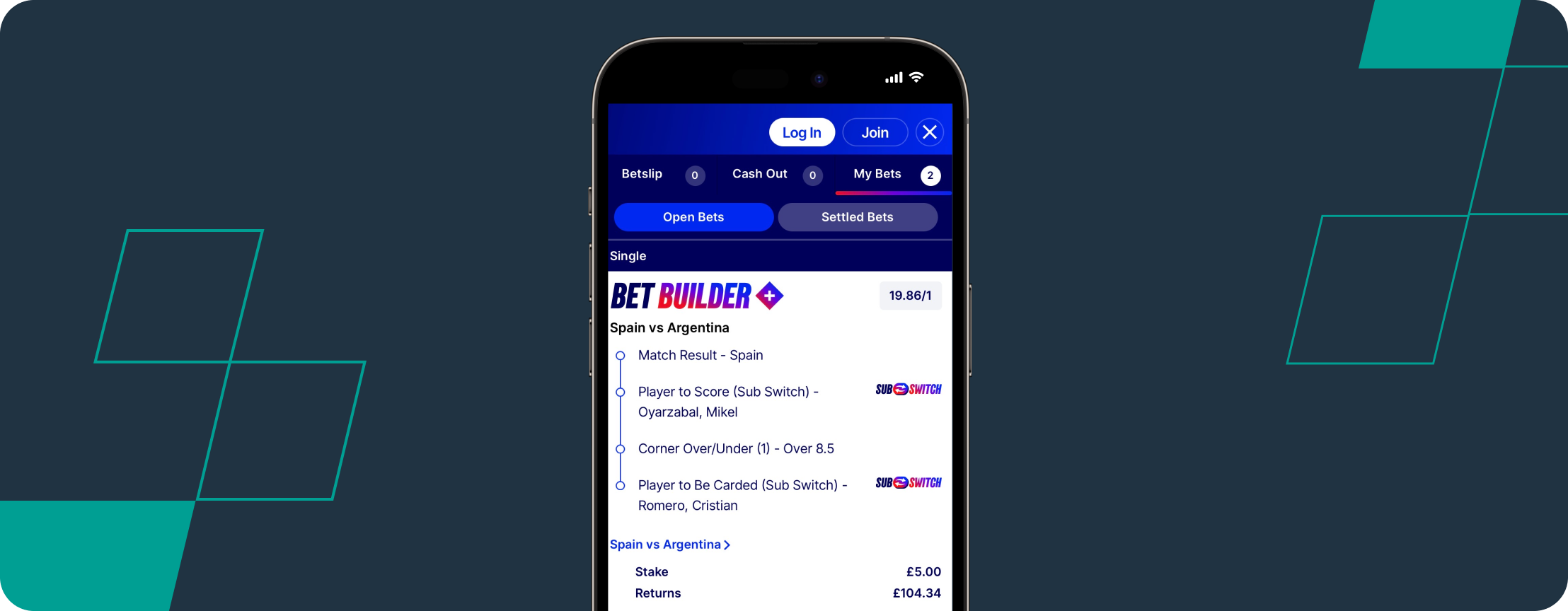 My Betfred bet slip for the World Cup final
