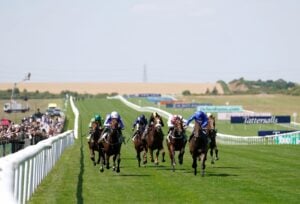 Horses racing on the July Course at Newmarket