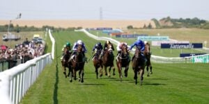 Horses racing on the July Course at Newmarket