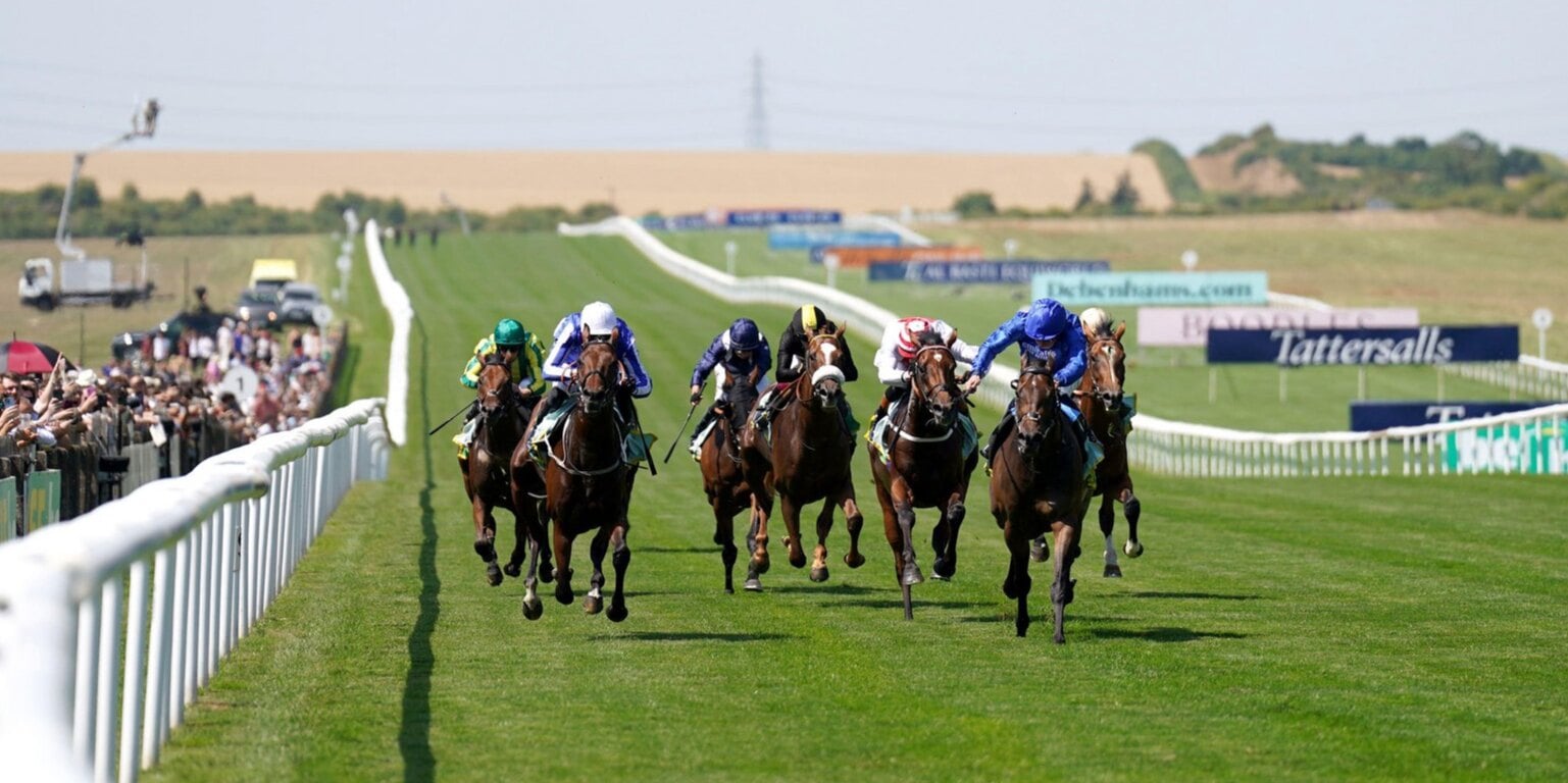 Horses racing on the July Course at Newmarket