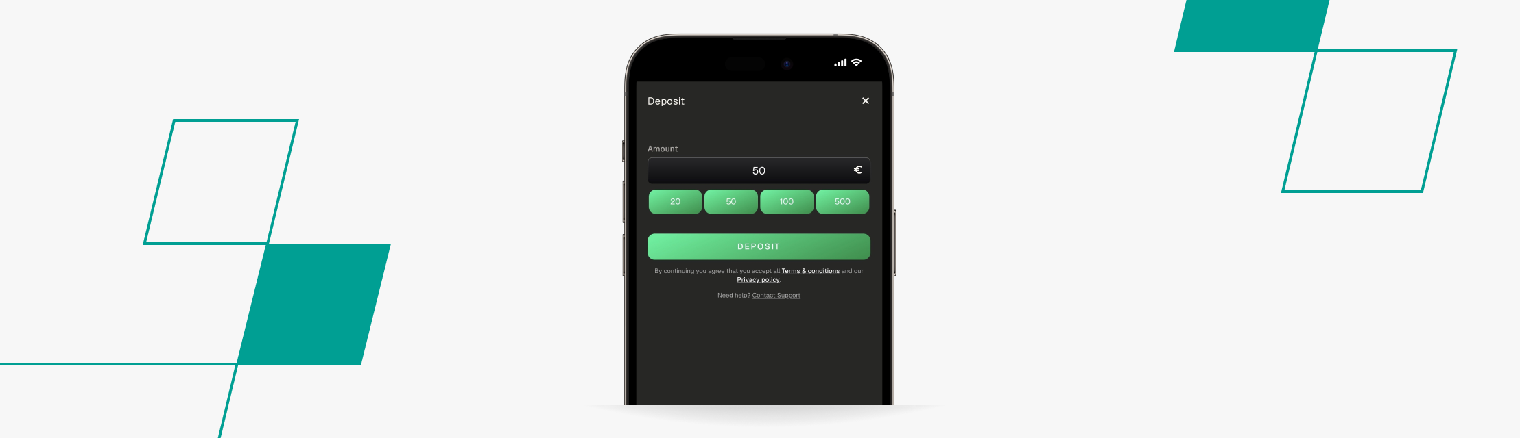 screenshot of uspin deposit page