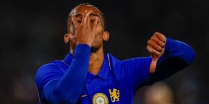 Joao Pedro celebrating after scoring a goal for Chelsea
