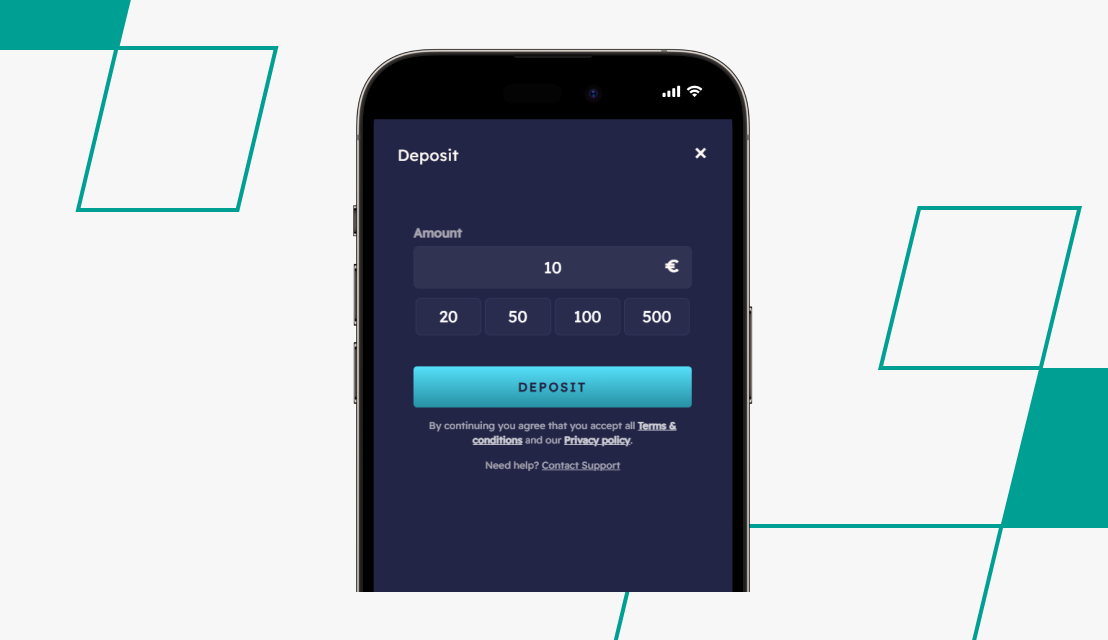 screenshot of casino peaches deposit amount