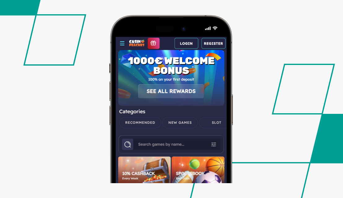 screenshot of casino peaches how to bet step 1