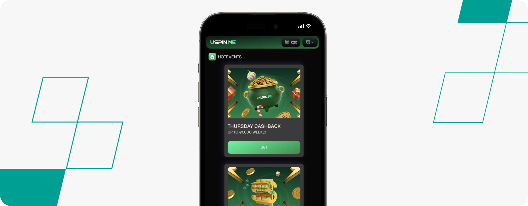 screenshot of uspin hotevents offers