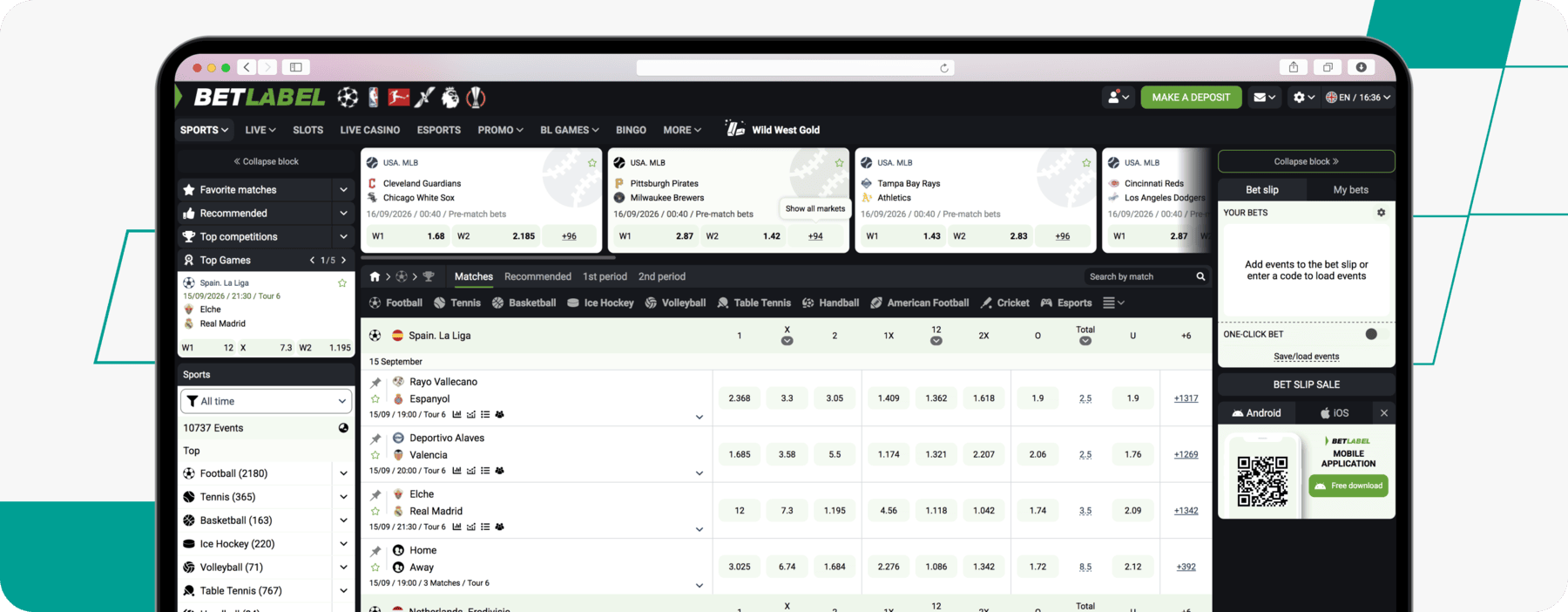 screenshot of betlabel germany sportsbook