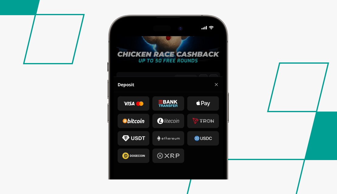 screenshot of cosmobet deposit options