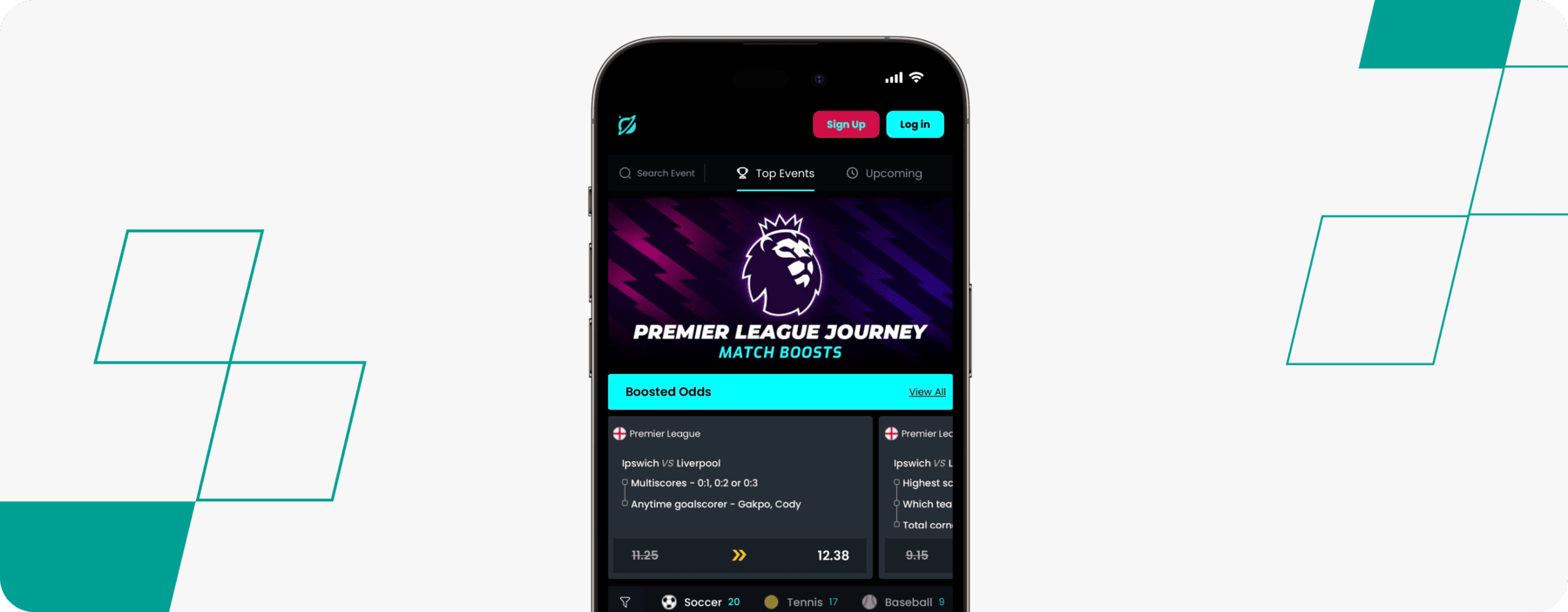 screenshot of cosmobet mobile website