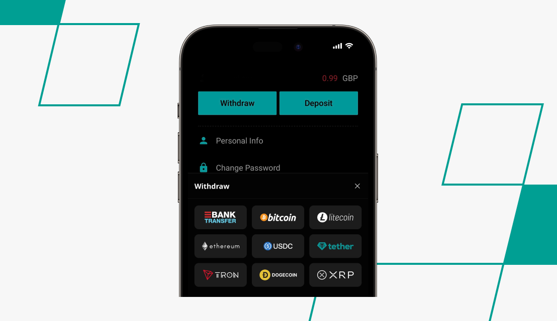 screenshot of cosmobet withdrawal methods