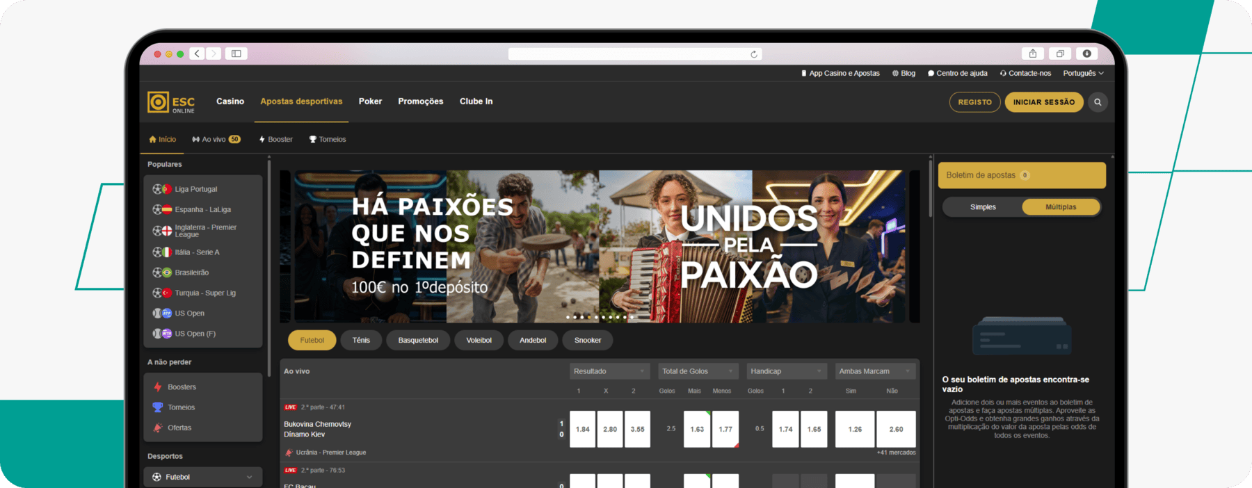 screenshot of esc online portugal sportsbook