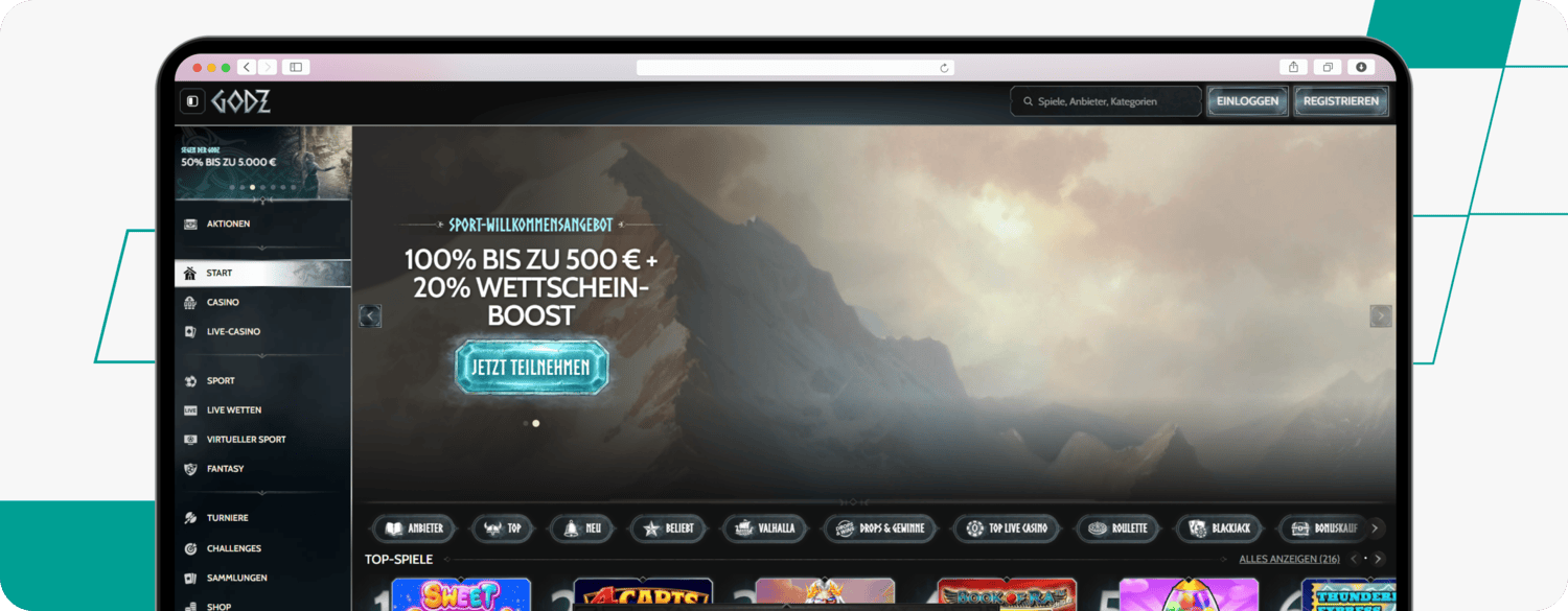screenshot of godz germany homepage