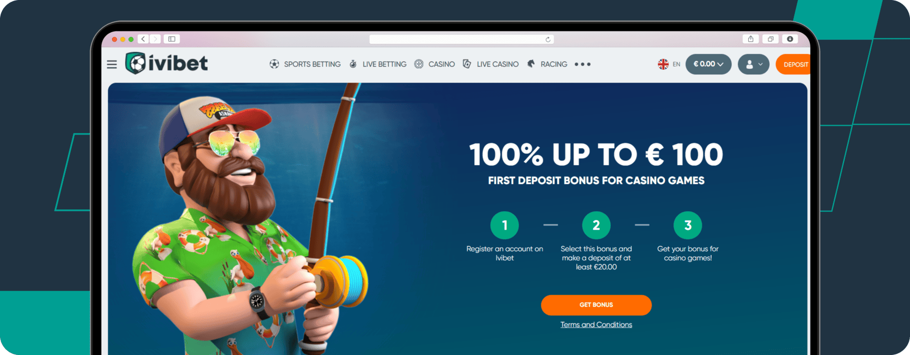 screenshot of ivibet casino welcome bonus