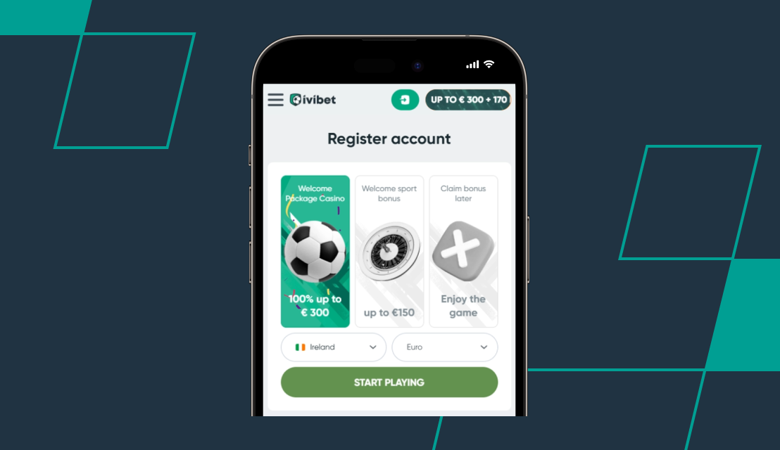 screeshot of ivibet registration step 1