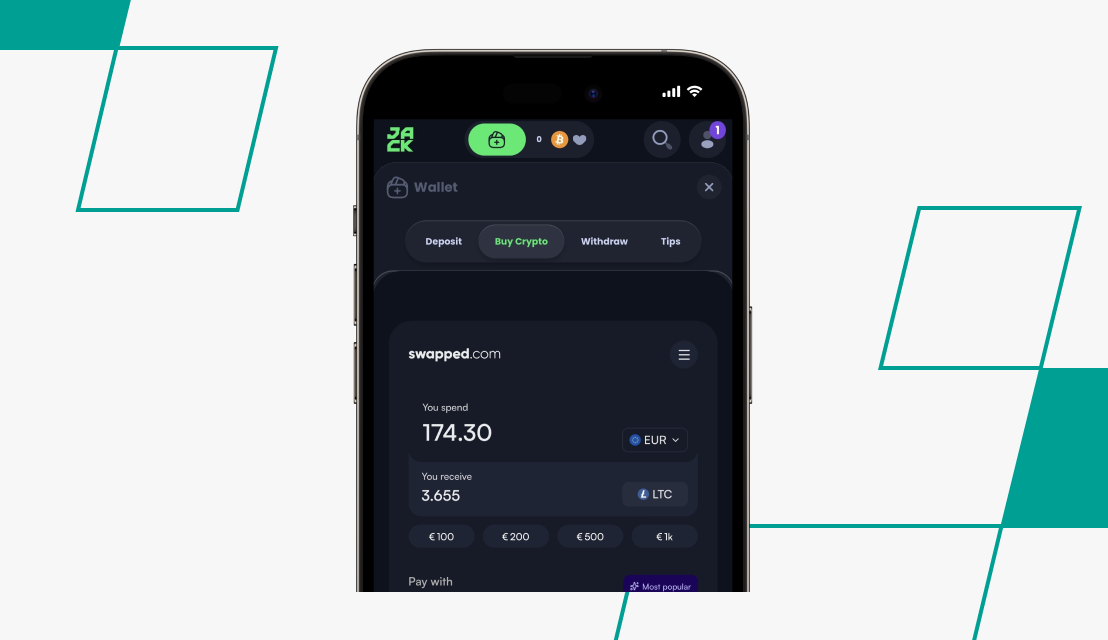 screenshot of jack wallet buy crypto section