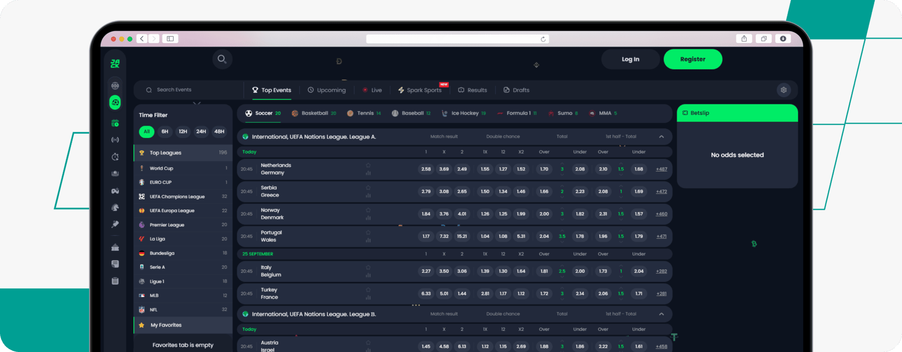 screenshot of jack sportsbook