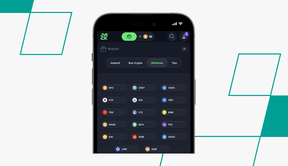 screenshot of jack withdrawal methods