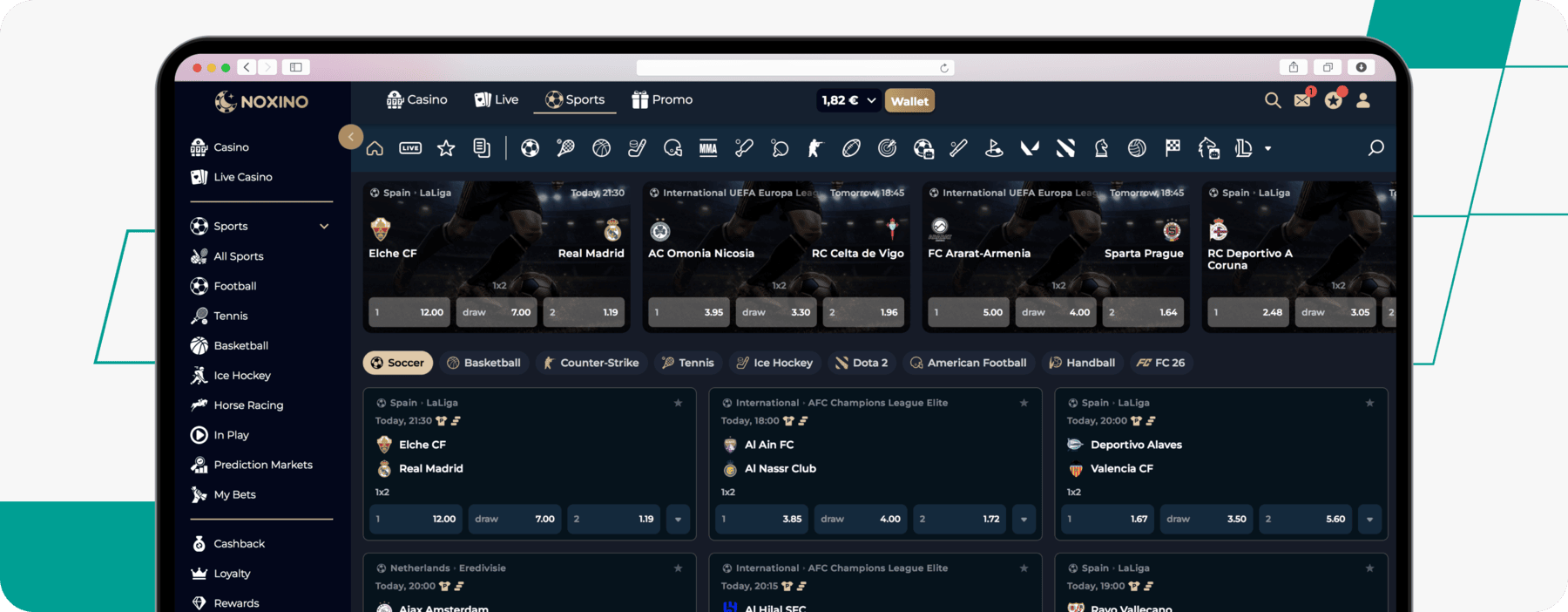 screenshot of noxino germany sportsbook