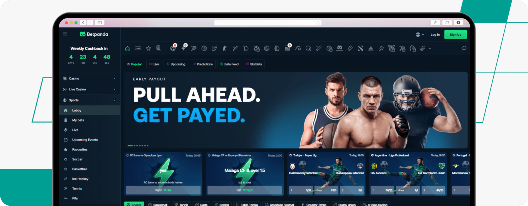 screenshot of betpanda sportsbook