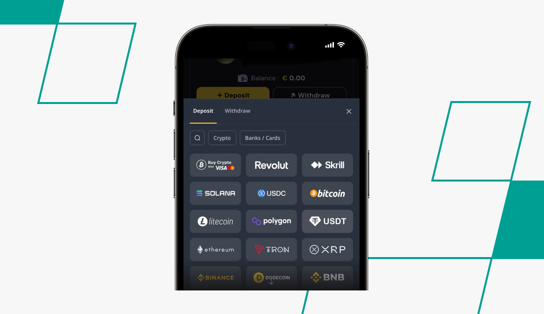 screenshot of cocobet deposit methods