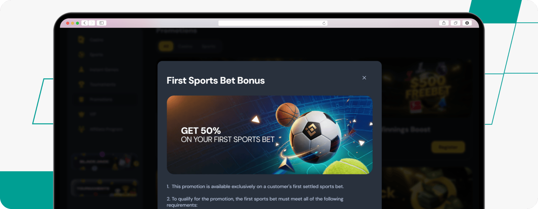 screenshot of cocobet sports welcome offer