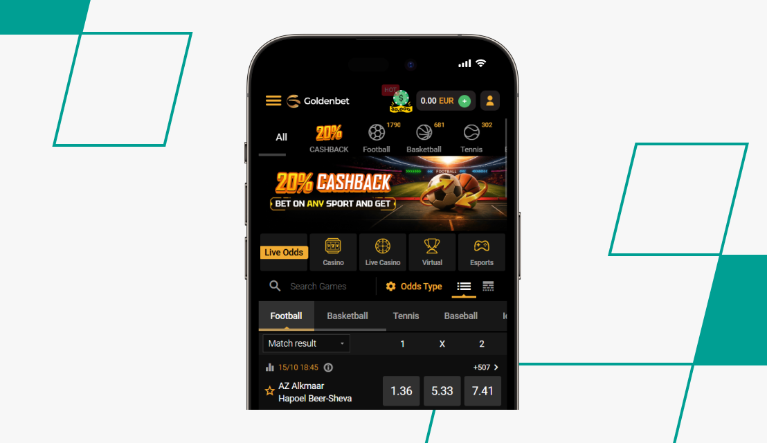 screenshot of goldenbet sportsbook