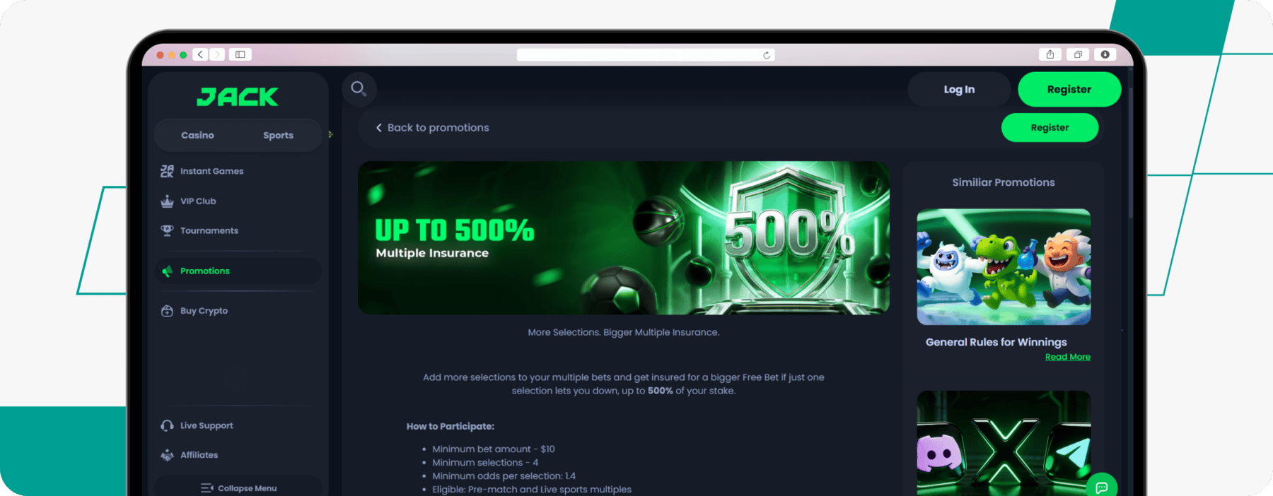 screenshot of jack multiple insurance offer