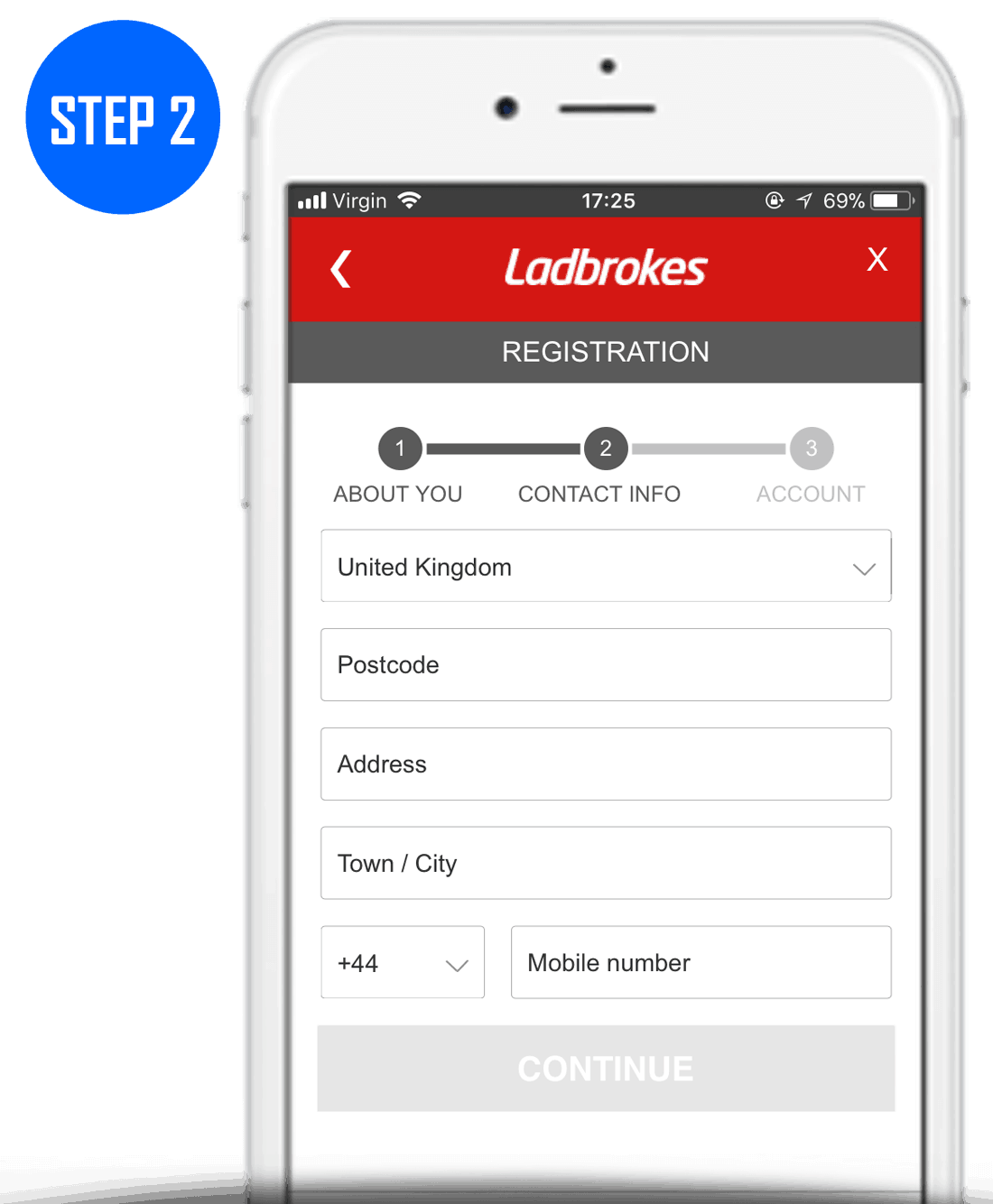 Ladbrokes Sign Up Process Step 2
